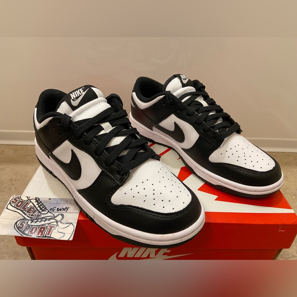 New Nike Dunk Low Retro Panda Black White Leather Mens Size 12 - Picture 3 of 11